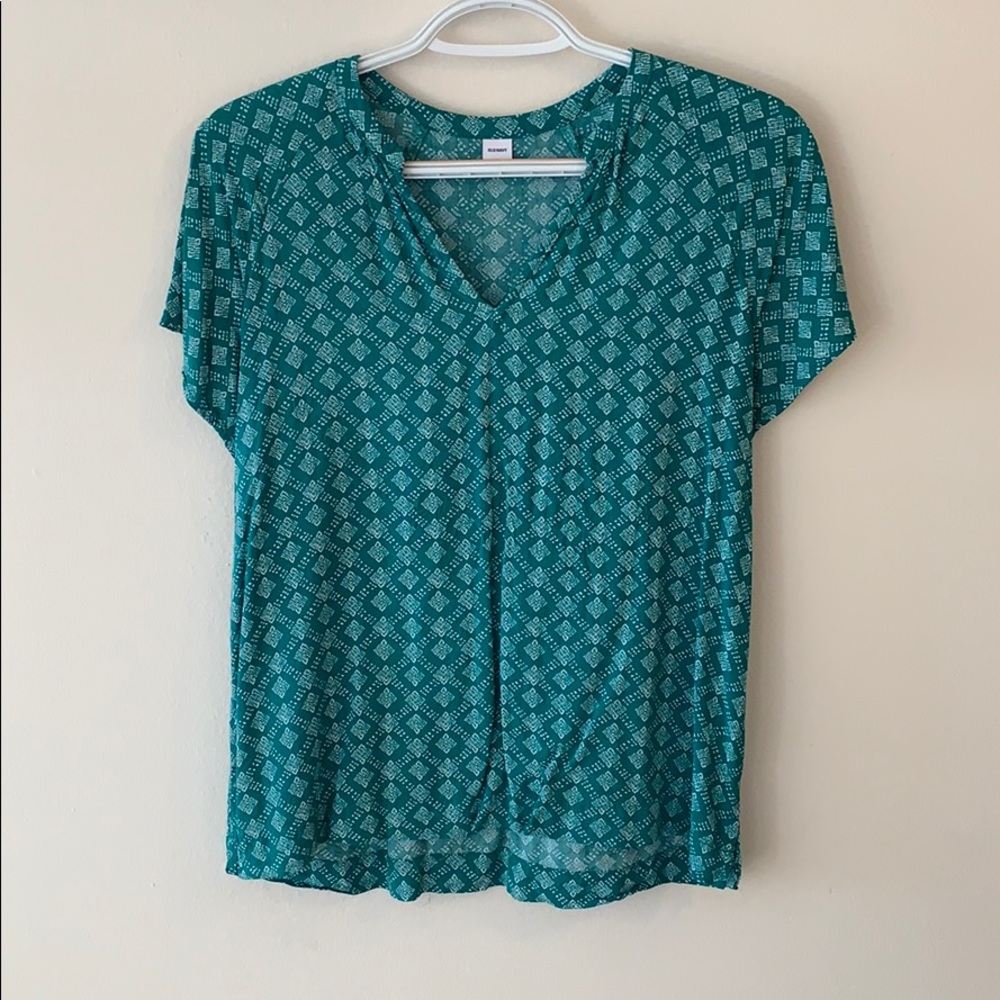 Green pattern blouse